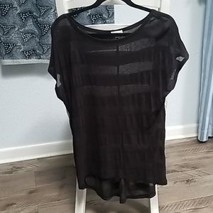 Black striped long tee